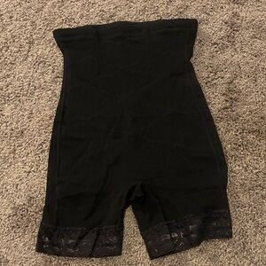 Black Lace Trim High-Waisted Shapewear